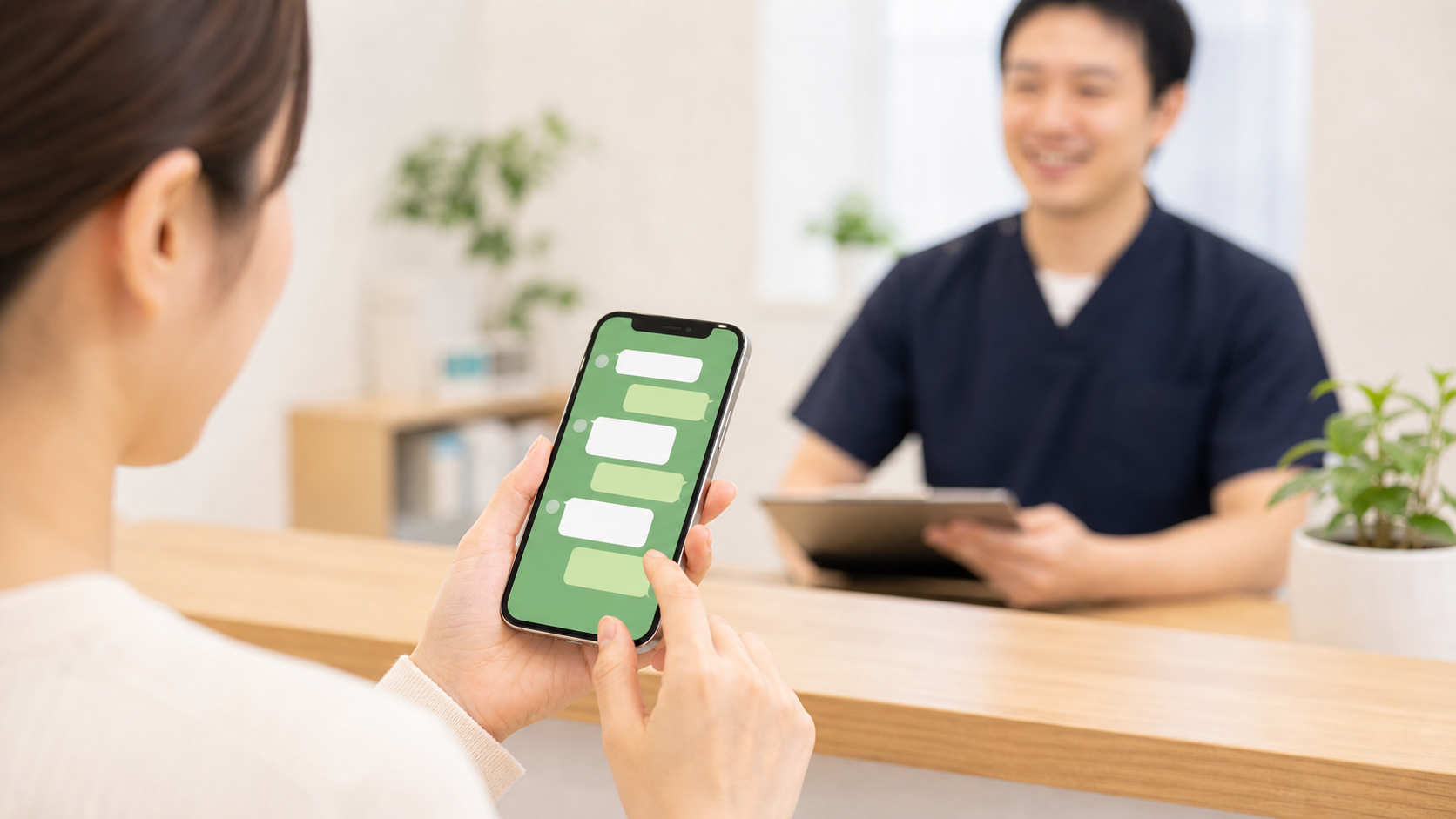 LINEで交通事故相談を送るスマートフォン画面のイメージ